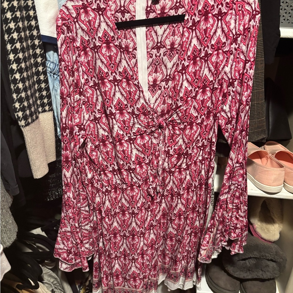 SHEIN Pink and White Floral Dress